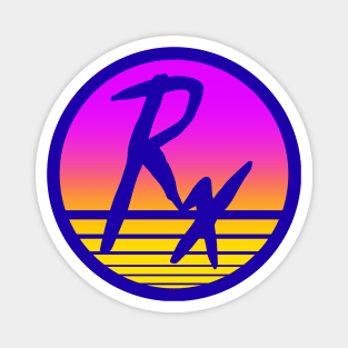 Retro Rx Sunset - Pink to Yellow Graphic Magnet